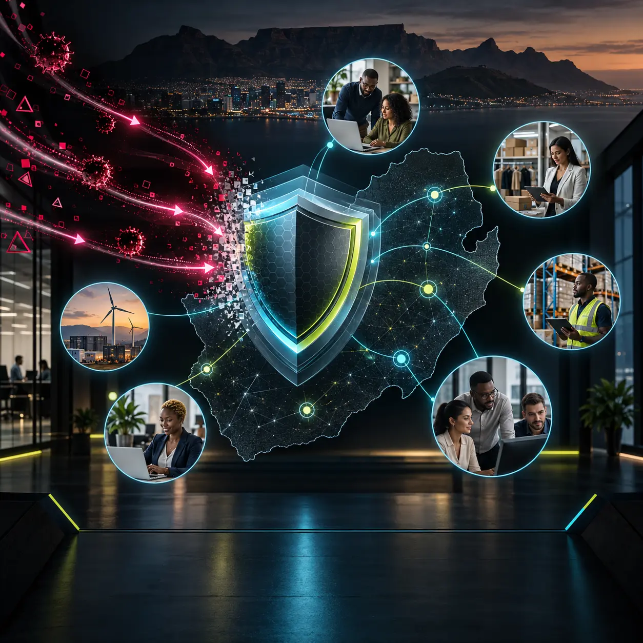 Primeworks editorial graphic: Cyber Attacks in South Africa on the Rise