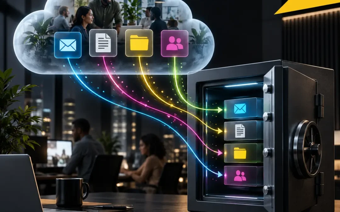 Primeworks editorial artwork about securing Microsoft 365 data with backups