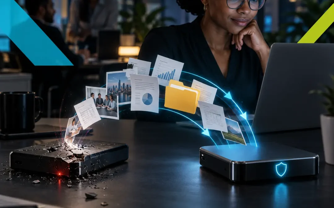 Primeworks editorial artwork encouraging businesses to back up critical data